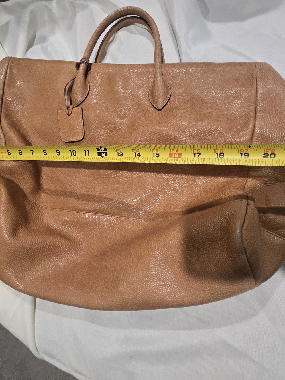 Susie Tompkins Large Pebbled Leather Tote in Tan - Picture 7 of 9
